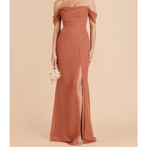 Birdy Grey Mira Dress Size Medium Chiffon Terracotta Bridesmaid Dress